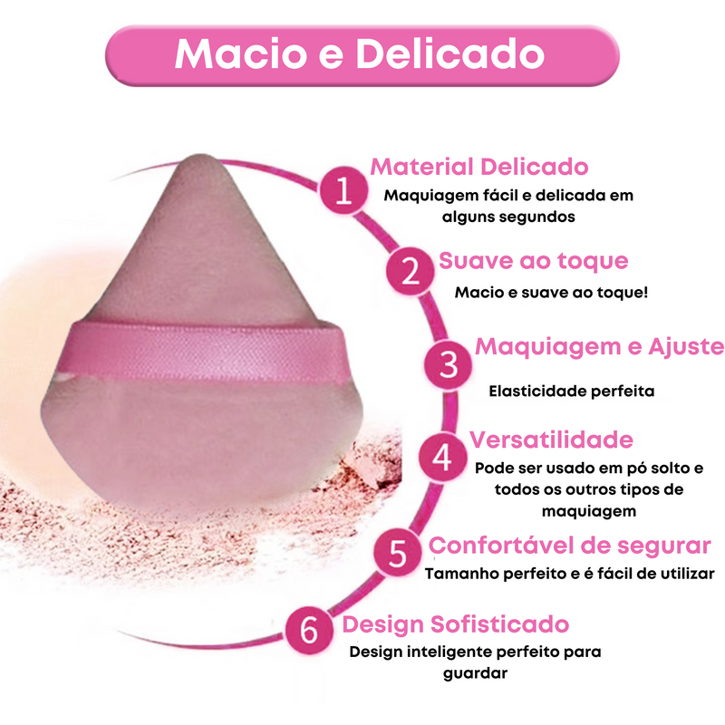 TriPuff™ - Puff Triangular para Maquiagem