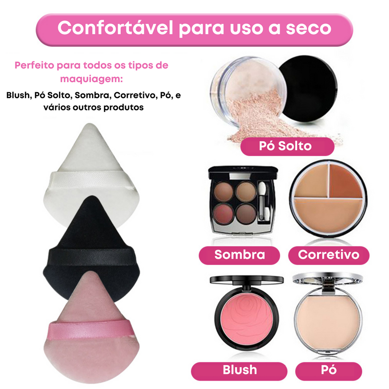 TriPuff™ - Puff Triangular para Maquiagem