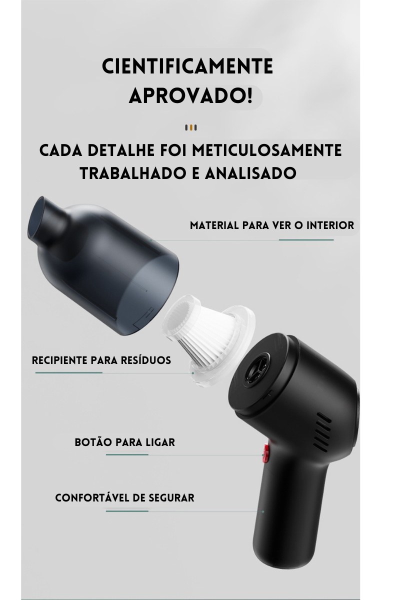 CarVac™ - Aspirador de Pó Portátil para Carros